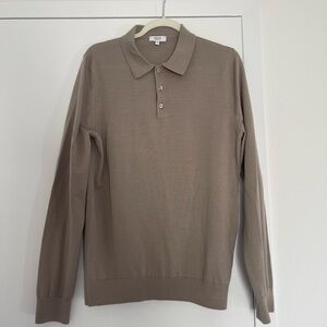 Reiss Long Sleeve Wool Polo Sweater